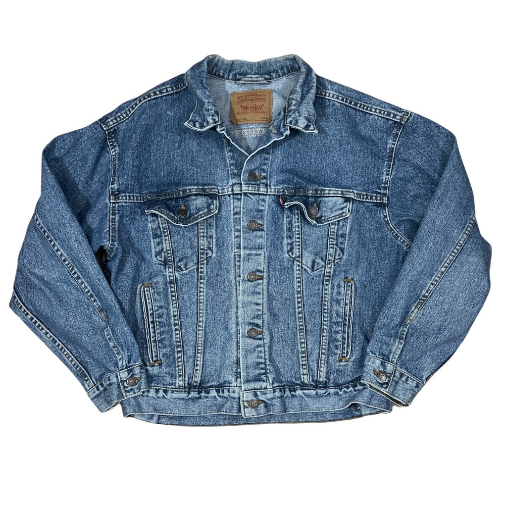 Vintage 90s‎ Levi Strauss Blue Jean Denim Jacket 70507-4890 Made In USA LARGE